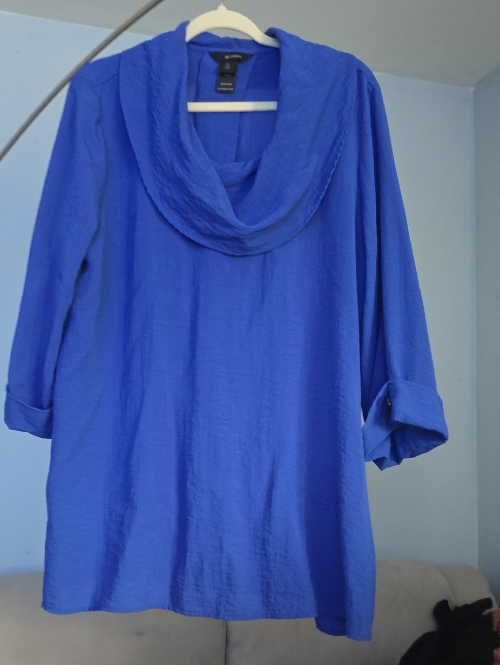 Ali Miles Blue Lightweight Draped Top